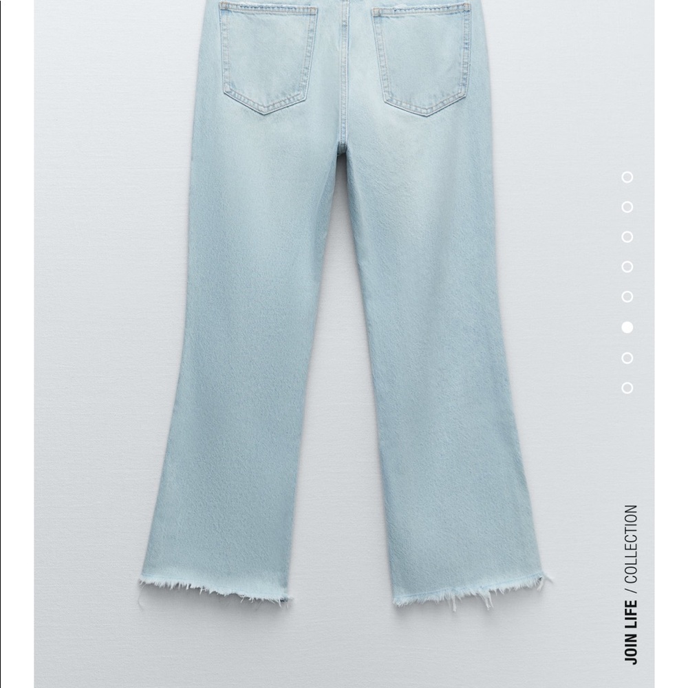 ZARA NWT - Baggy Ripped Cropped Button Down Jeans Size 12 - Picture 4 of 9
